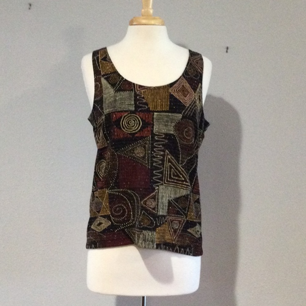 Chico's Design Multicolor Geometric Print Tank Size 3/XL/16
